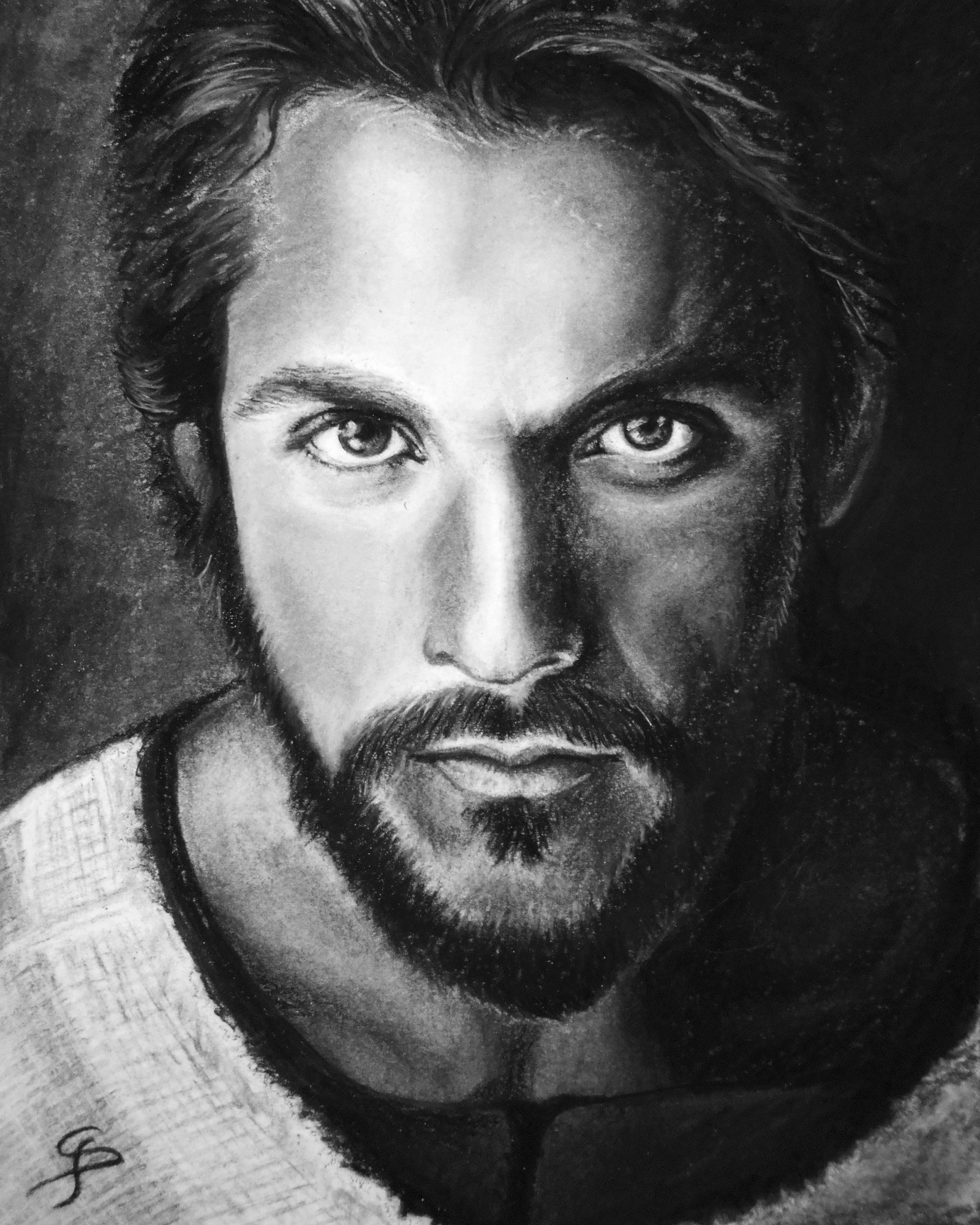 Charcoal portrait of Simon Peter by Daniela Schnellenpfeil